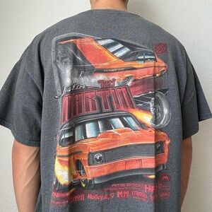 Vintage 2000s Justin Martin AOP Racing Graphics Gray Tee Shirt